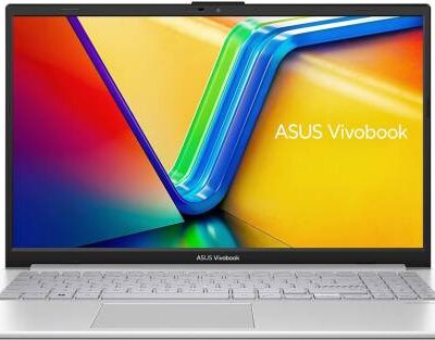 Asus VivoBook Go 15 E1504GA-NJ084W Laptop, 15.6" FHD LED 60Hz Display, Intel Core i3-N305, 8GB RAM, 256GB SSD, Intel UHD Graphics, ENG-ARAB K/B, Win11 Home, Cool Silver | 90NB0ZT1-M00J30