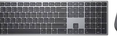 Dell Premier Multi-Device Wireless Keyboard and Mouse, USB Wireless Receiver, 2.4 GHz, Bluetooth 5.0, English-Arabic Layout , Titan Gray | KM7321W